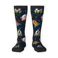 thumbnail image 1 of Sikiie Spaceships and Stars Knee Socks, High Socks Long Stretchy Sock Women Knee High Stocking, Long Socks for Women, 1 of 6