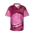 thumbnail image 1 of Sikiie Sparkling Pink Toilet Print Men's Hawaiian Shirt, Summer Beach Button Pocket Short Sleeve T-Shirt,Medium, 1 of 7