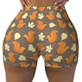 thumbnail image 1 of Sikiie Squirrel And Maple Leaves Print Workout Shorts Women Scrunch Butt Gym Shorts Seamless High Waist Tummy Control Yoga Biker Athletic Shorts, 1 of 5
