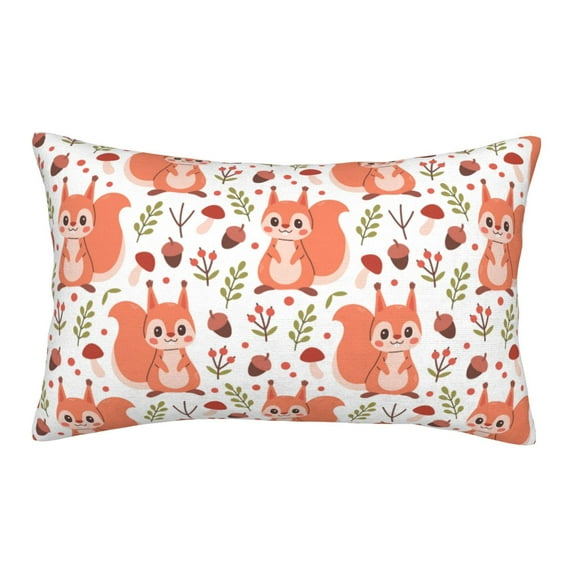 Sikiie Squirrel And Print Plush Pillow Cover, Wrinkle-proof and Stain-resistant Pillow Protector without Pillow Core, Home Decoration-20"x30"