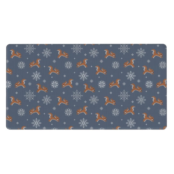 Sikiie Squirrel And Snowflakes Mouse Pad, 16x29.5 Mousepad Desk Mat in Anti-Slip Rubber Mousepads Mat for Game Office Laptop Computer