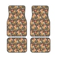 thumbnail image 1 of Sikiie Squirrel Mushroom Yellow Flower Car Foot Mat Set of 4 Pieces Basics Universal Fit Rubber Carpet Floor Mats For Car SUV Van & Truck, 26.8"L x 17.3"W (Front), 13"L x 17.3"W(Rear), 1 of 6