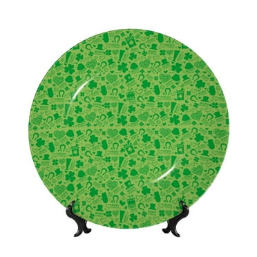 Sikiie St Patrick's Day Bone China Decorative Plate Personality Ceramic Dinner Plate Crafts Decorative Ceramic Decorative Plate -6in