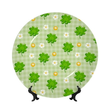 Sikiie St Patrick's Day11 Bone China Decorative Plate Personality Ceramic Dinner Plate Crafts Decorative Ceramic Decorative Plate -6in