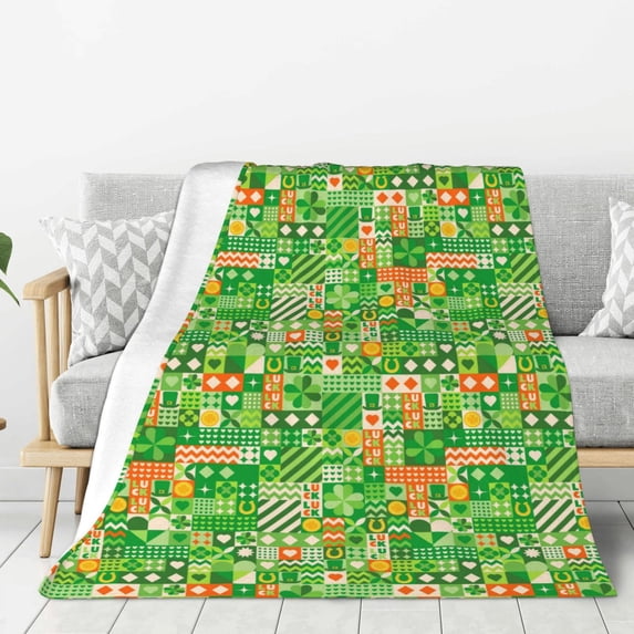 Sikiie St Patrick's Day6 Cozy Flannel Fleece Throw Blanket: Lightweight & Thick for All Seasons - Perfect for Women, Men, & Kids"50"x40"