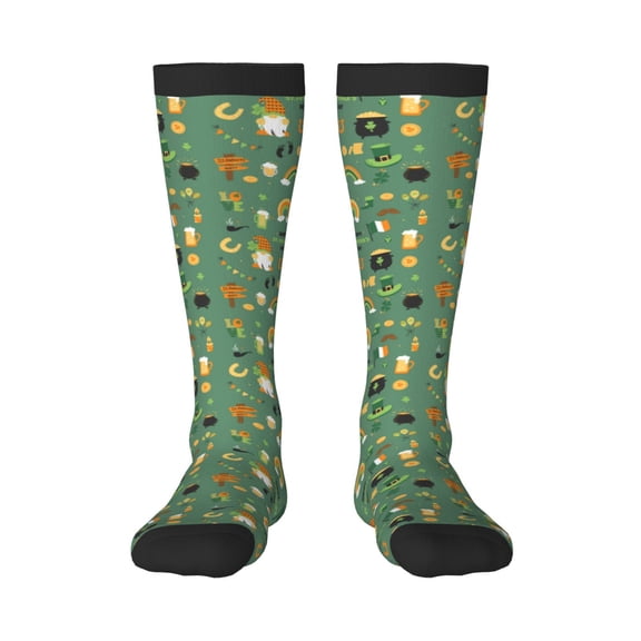Sikiie St. Patrick's day Print Knee Socks, High Socks Long Stretchy Sock Women Knee High Stocking, Long Socks for Women