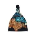 thumbnail image 1 of Sikiie Stained Glass Eagle USA Baby Newborn Hats, Infant Knotted Baby Hat, Beanie Top Knot Caps for Baby Boys Girls, 1 of 5