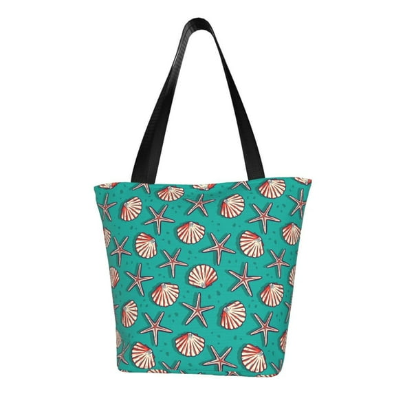 Sikiie Starfish and Shell Shoulder Bag Casual Hobo Crossbody Tote Bag for Women and Men Large Purse Messenger Bag Travel Work