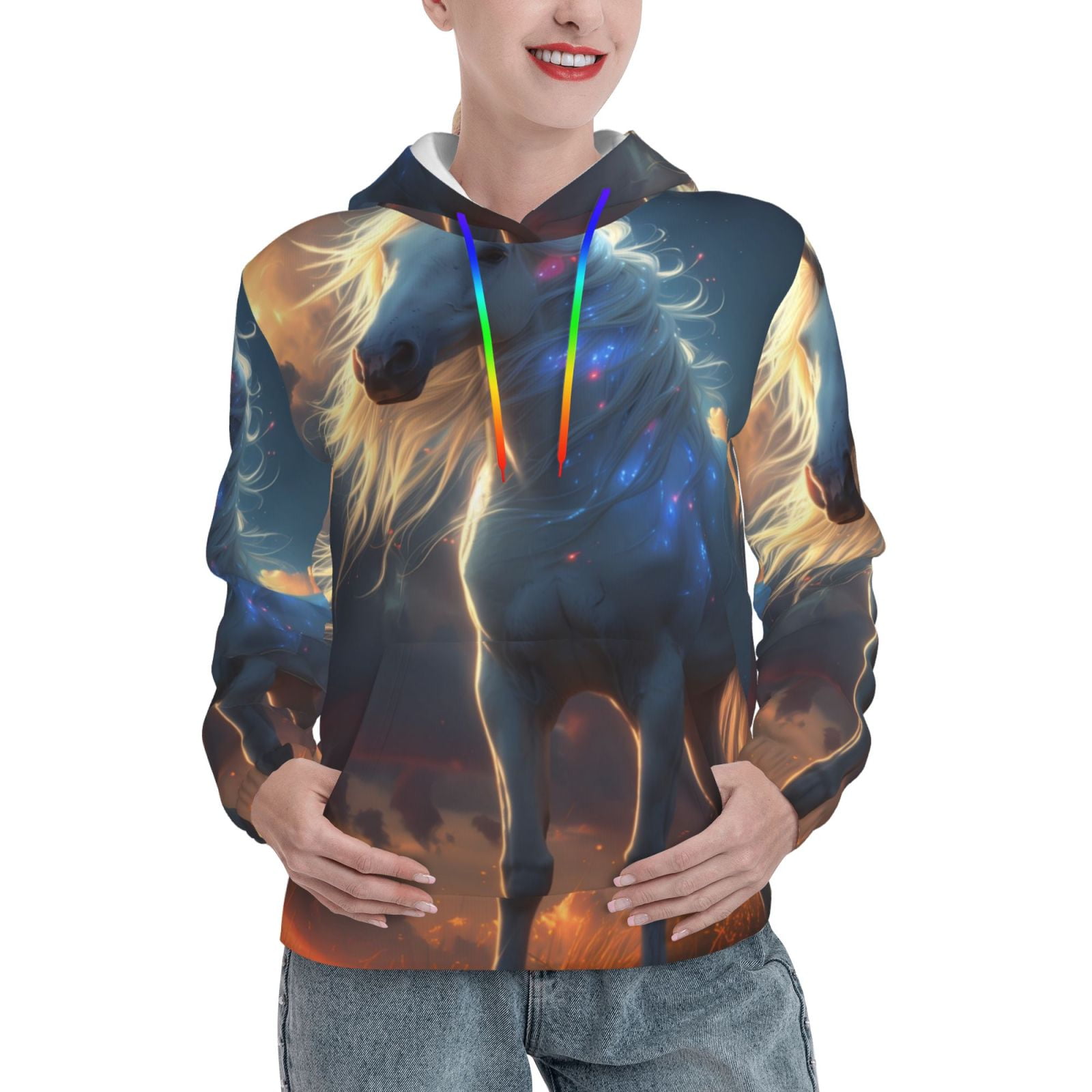 Horse White Long Sleeve Top main image 0