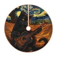 thumbnail image 1 of Sikiie Starry Night Cat Guitarist A Christmas Tree Skirt, Christmas Tree Decorations, Christmas Decor, Tree Mat Decoration(30-48IN)-36", 1 of 6