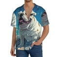 thumbnail image 1 of Sikiie Starry Sky Cloud Bulldog Men's Wrinkle Free Untucked Cuban Shirt Business Casual Button Down Shirts Short Sleeve ShirtX-Large, 1 of 5
