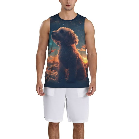 Sikiie Starry Sky Cloud Puppy Basketball Jersey Reversible Men's Mesh Athletic Sports Shirts Training Practice S-4XL3X-Large