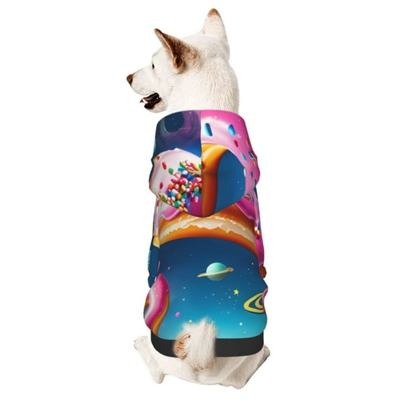 Sikiie Starry Sky Colorful Donut Dog Hoodie,Dog Clothes,Dog Sweatshirt ,Dog Shirt, Dog Clothes for Puppy Kitten Small Dogs Cats-Medium