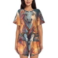thumbnail image 1 of Sikiie Starry Sky Cute Horse Womens Pajama Sets Short Sleeve Top With Pants Sleepwear 2 Piece Lounge SetX-Large, 1 of 6