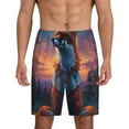 thumbnail image 1 of Sikiie Starry Sky Meditating Fox Mens Pajama Shorts, Lightweight Lounge Pant with Pockets Soft Sleep Pj Shorts for Men4X-Large, 1 of 6
