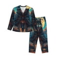 thumbnail image 1 of Sikiie Starry Sky Moon Wolf Leader Women's Long-Sleeve Shirt and Full-Length Bottom Pajama Set (s-xxl)-Medium, 1 of 7