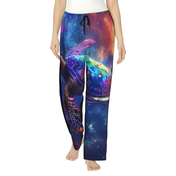 Sikiie Starry Sky Turtle Women’s Ultra-Soft Comfy Lounge Pants Sleepwear Comfy Lounge Pants Drawstring Sleep Bottoms with PocketsXX-Large