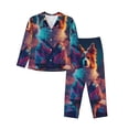 thumbnail image 1 of Sikiie Starry Sky White Cloud Puppy Women's Long-Sleeve Shirt and Full-Length Bottom Pajama Set (s-xxl)-X-Large, 1 of 7