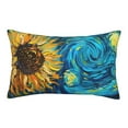 thumbnail image 1 of Sikiie Starry Sunflower Dreamscape Print Plush Pillow Cover, Wrinkle-proof and Stain-resistant Pillow Protector without Pillow Core, Home Decoration-16"x24", 1 of 6