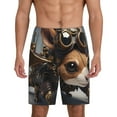 thumbnail image 1 of Sikiie Steampunk Squirrel Pilot Mens Pajama Shorts, Lightweight Lounge Pant with Pockets Soft Sleep Pj Shorts for MenLarge, 1 of 6