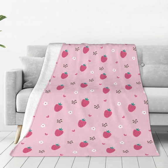 Sikiie Strawberries Ultra-Soft Micro flannel Blanket Luxury All Seasons Warm Blanket for Bedding Sofa and Travel (4 sizes)-40"x30"