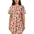 thumbnail image 1 of Sikiie Strawberries Womens Pajama Sets Short Sleeve Top With Pants Sleepwear 2 Piece Lounge SetXX-Large, 1 of 6