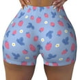 thumbnail image 1 of Sikiie Strawberry And Flowers Print Workout Shorts Women Scrunch Butt Gym Shorts Seamless High Waist Tummy Control Yoga Biker Athletic Shorts, 1 of 5
