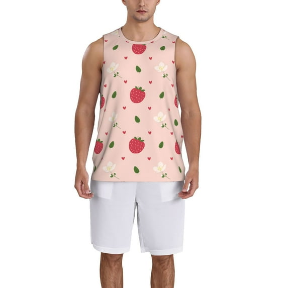 Sikiie Strawberry Basketball Jersey Reversible Men's Mesh Athletic Sports Shirts Training Practice S-4XLSmall