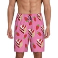 thumbnail image 1 of Sikiie Strawberry Cake Mens Pajama Shorts, Lightweight Lounge Pant with Pockets Soft Sleep Pj Shorts for MenX-Large, 1 of 6