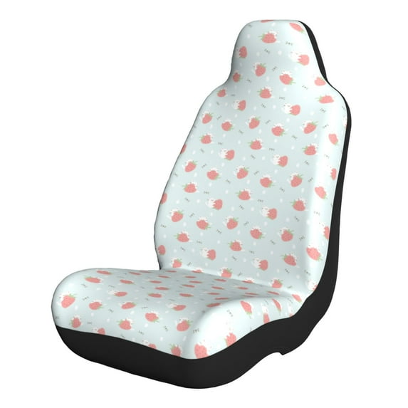 Sikiie Strawberry Car Seat Covers 2PCs Front Car Seat Covers Universal fit for Most Cars SUVs and Trucks-1