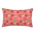thumbnail image 1 of Sikiie Strawberry Floral Print Plush Pillow Cover, Wrinkle-proof and Stain-resistant Pillow Protector without Pillow Core, Home Decoration-14"x20", 1 of 6