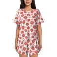thumbnail image 1 of Sikiie Strawberry Flower Womens Pajama Sets Short Sleeve Top With Pants Sleepwear 2 Piece Lounge SetMedium, 1 of 6