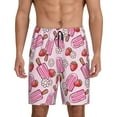 thumbnail image 1 of Sikiie Strawberry Popsicle Mens Pajama Shorts, Lightweight Lounge Pant with Pockets Soft Sleep Pj Shorts for Men4X-Large, 1 of 6