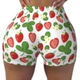 thumbnail image 1 of Sikiie Strawberry Print Workout Shorts Women Scrunch Butt Gym Shorts Seamless High Waist Tummy Control Yoga Biker Athletic Shorts, 1 of 5