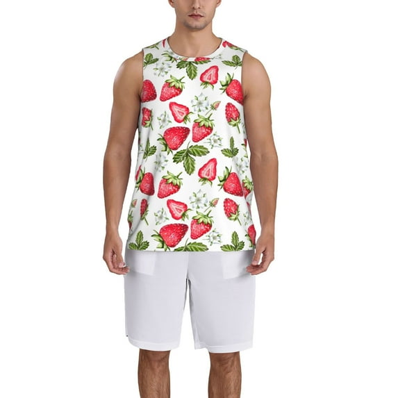 Sikiie Strawberry1 Basketball Jersey Reversible Men's Mesh Athletic Sports Shirts Training Practice S-4XLX-Large