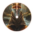 thumbnail image 1 of Sikiie Streamside Meditating Fox Nativity Christmas Tree Skirt, Jesus Christian Winter Holiday Tree Mat Decoration(30-48IN)48", 1 of 6