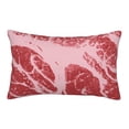 thumbnail image 1 of Sikiie Striped Meat Print Plush Pillow Cover, Wrinkle-proof and Stain-resistant Pillow Protector without Pillow Core, Home Decoration-14"x20", 1 of 6