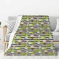 thumbnail image 1 of Sikiie Striped With Palm Tree Branches Cozy Flannel Fleece Throw Blanket: Lightweight & Thick for All Seasons - Perfect for Women, Men, & Kids"80"x60", 1 of 6
