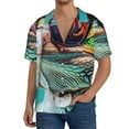thumbnail image 1 of Sikiie Stylish Sunglasses Iguana Men's Cuban Shirt, Hawaiian Shirts, Business Casual Button Down Shirts, Short Sleeve Shirt-Large, 1 of 5