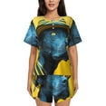 thumbnail image 1 of Sikiie Stylish Yellow Dog Womens Pajama Sets Short Sleeve Top With Pants Sleepwear 2 Piece Lounge Set-XX-Large, 1 of 6