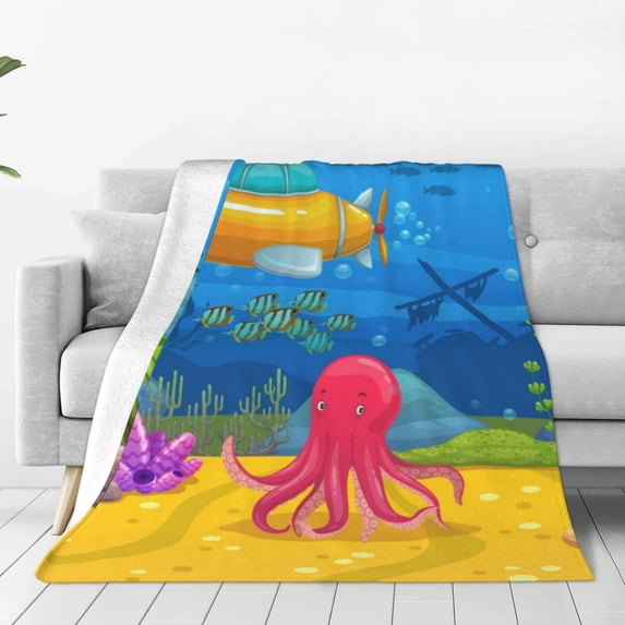 Sikiie Submarine And Landscape Ultra-Soft Micro flannel Blanket Luxury All Seasons Warm Blanket for Bedding Sofa and Travel (4 sizes)-40"x30"