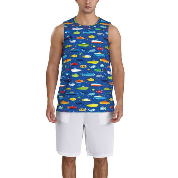Sikiie Submarines And Whales Basketball Jersey Reversible Men's Mesh Athletic Sports Shirts Training Practice S-4XLMedium