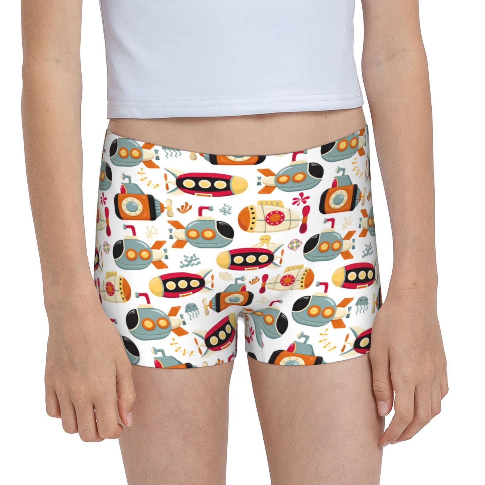 Sikiie Submarines Girls' Cotton Underwear Soft Shorts & Boxer Briefs