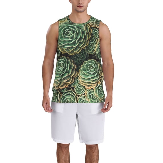 Sikiie Succulents Basketball Jersey Reversible Men's Mesh Athletic Sports Shirts Training Practice S-4XLMedium