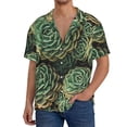 thumbnail image 1 of Sikiie Succulents Men's Wrinkle Free Untucked Cuban Shirt Business Casual Button Down Shirts Short Sleeve Shirt3X-Large, 1 of 5