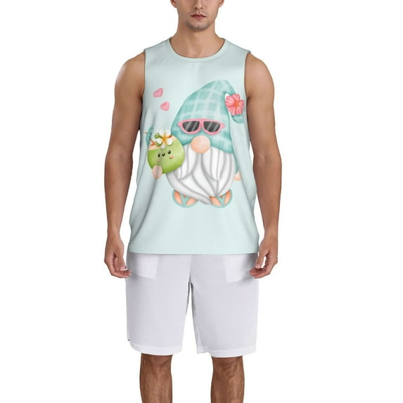 Sikiie Summer Gnome,Cute Gnome Basketball Jersey Reversible Men's Mesh Athletic Sports Shirts Training Practice S-4XL3X-Large