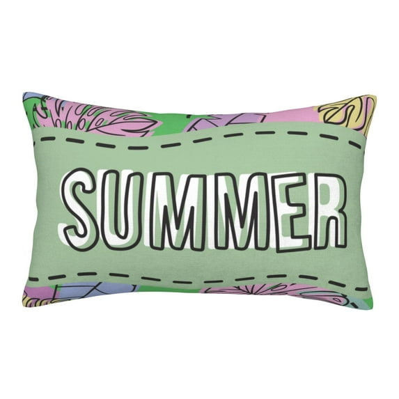 Sikiie Summer Print Plush Pillow Cover, Wrinkle-proof and Stain-resistant Pillow Protector without Pillow Core, Home Decoration-16"x24"