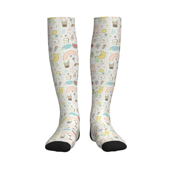 Sikiie Summer Rabbit 1 Pairs Compression Socks for Men and Women 15-20 mmHg Running Support Socks