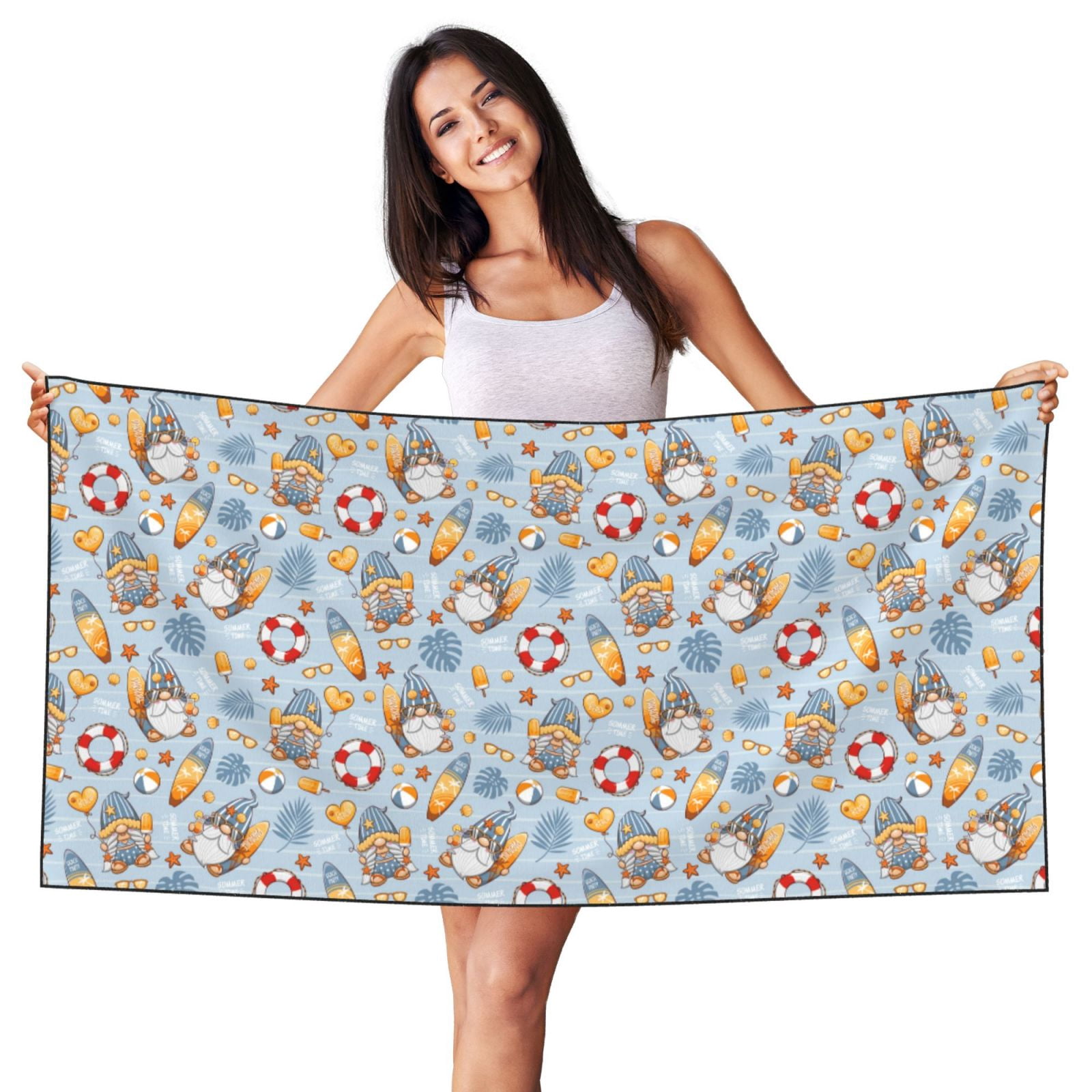 Lucky Gnome Round Beach Towel