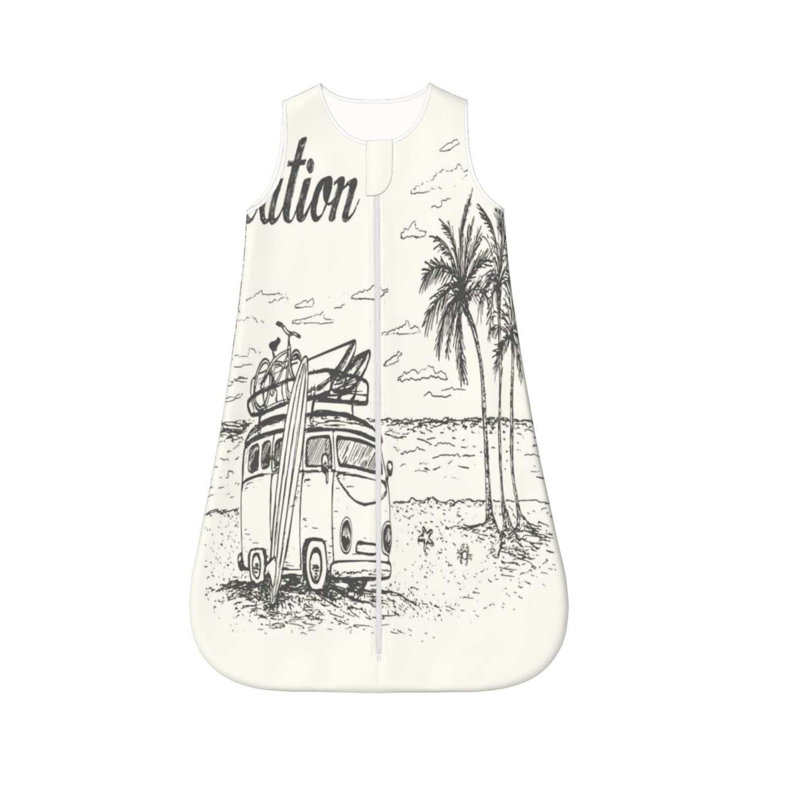 Sikiie Summer Vacation Scene With Camping Van Baby Sleep Sack, Baby